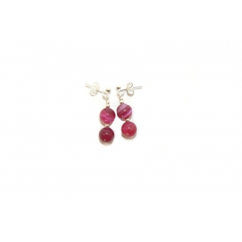 Pink Agate Drop Earrings